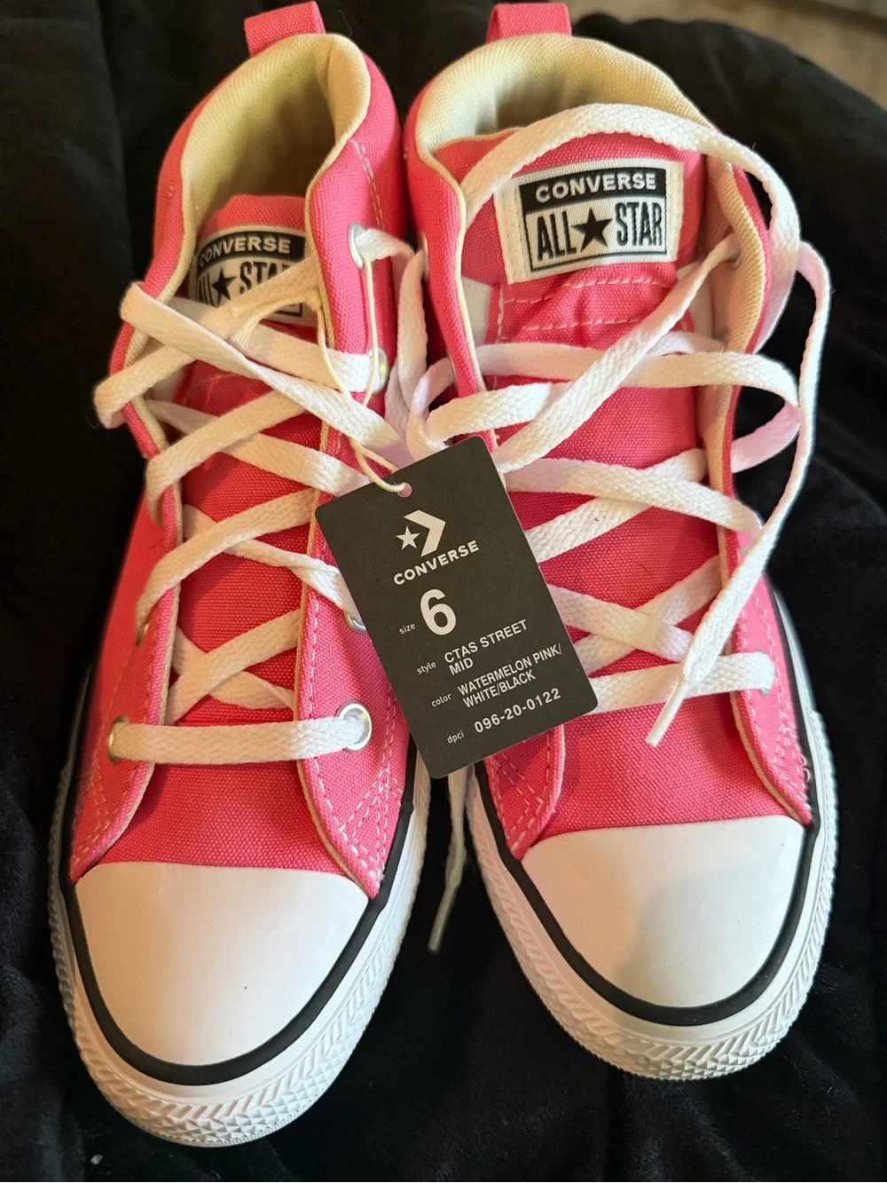 Kids Pink High-Top Canvas Sneaker Size 6